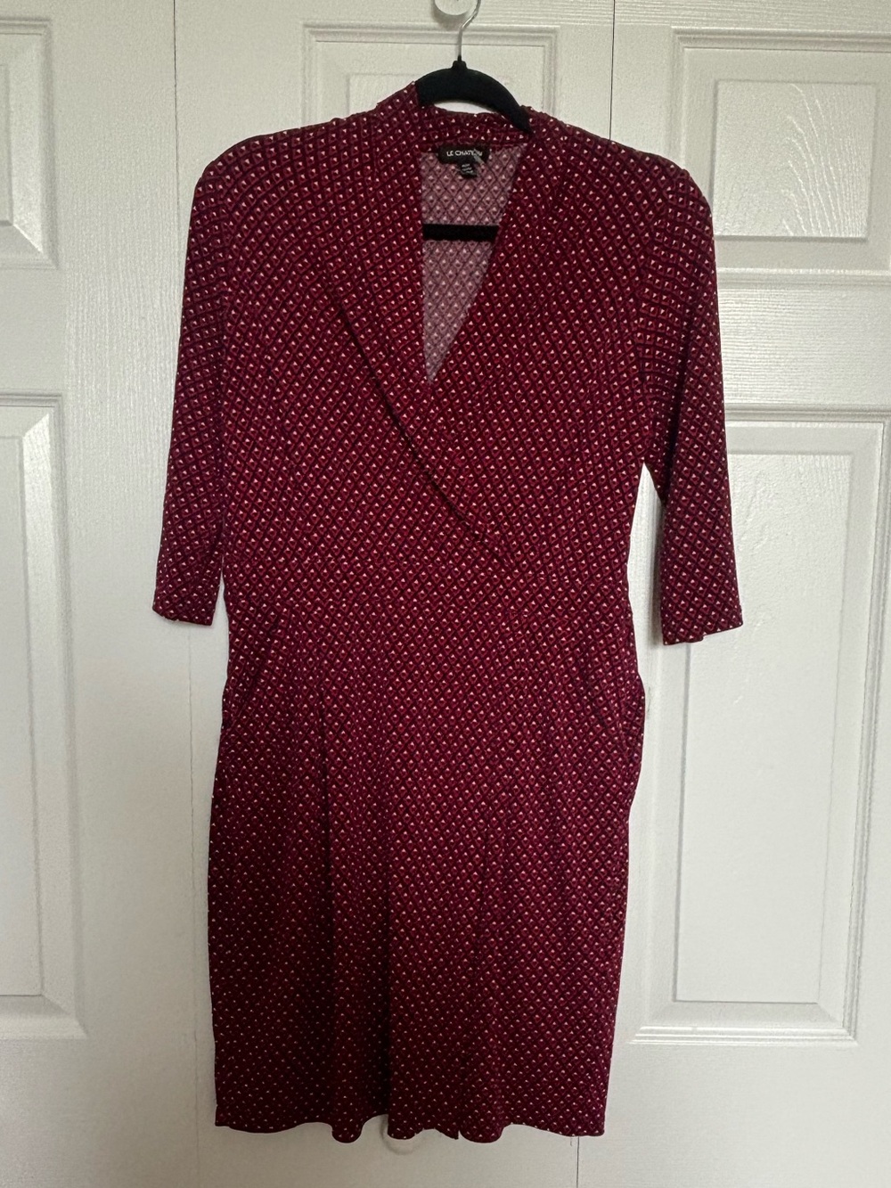 Vintage Le Chateau Patterned Wrap Dress